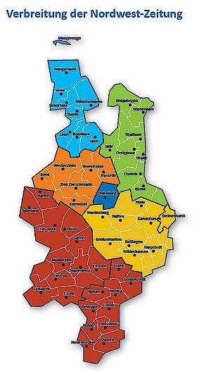 Verbreitung der Nordwest Zeitung Oldenburg